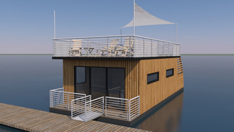 Hausboot-Visualisierung-einfach-3D-Modelldigital