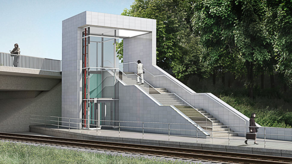 Visualisierung Umbau Station Legienstraße zur barrierefreien Station der Hamburger Hochbahn HHA - Architekt AC Hamburg, Agather