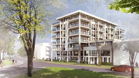 3D-Rendering Neue Eigentumswohnungen und Ferienwohnungen Seebad Travemünde am Baggersand