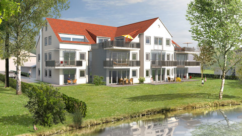 3D-Illustration Neubau Mehrfamilien-Haus in Vilsbiburg, Bayern, - Visualisierung Modelldigital Lübeck 