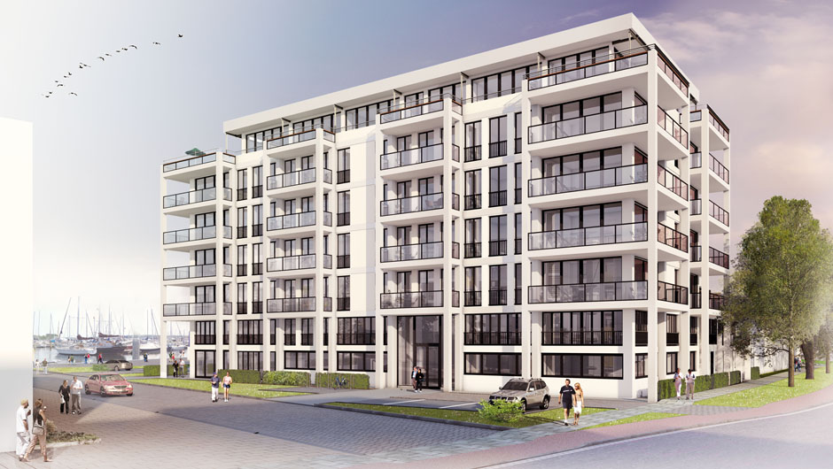 Architektur Visualisierung Lübeck Travemünde Fischeriehafen Am Baggersand --- Visualisierung Ralph Schenkenberger Modelldigital für Medico Bau GmbH Lübeck 