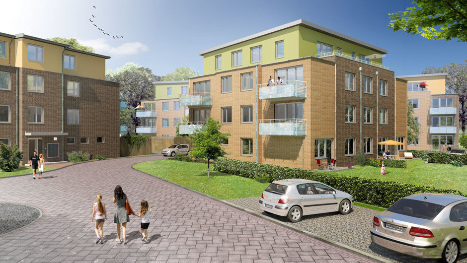 Wohnsiedlung in Schwarzenbek / Schleswig-Holstein, Visualisierung Modelldigital Lübeck