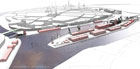 Visualisierung Lübeck Nördliche Wallhalbinsel, Projektiniative Hafenschuppen (PIH),  Architektur-Illustration Modelldigital Lübeck