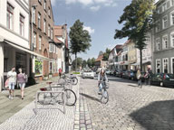 Visualisierung zum Straßenumbau in der Altstadt in Lüneburg