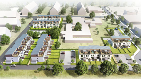 3D Architektur Visualisierung Lübeck Stadthäuser / Reihenhäuser