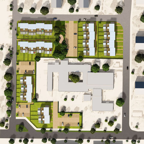 3D Architektur Visualisierung Stadthäuser / Reihenhäuser