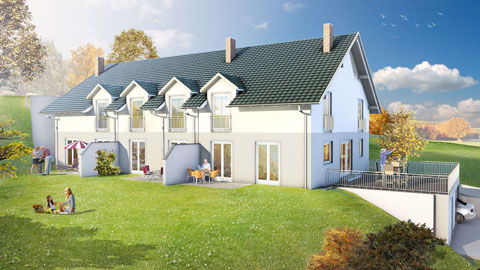 Architektur Visualisierung Wohnanlage in Gerzen, Bayern
