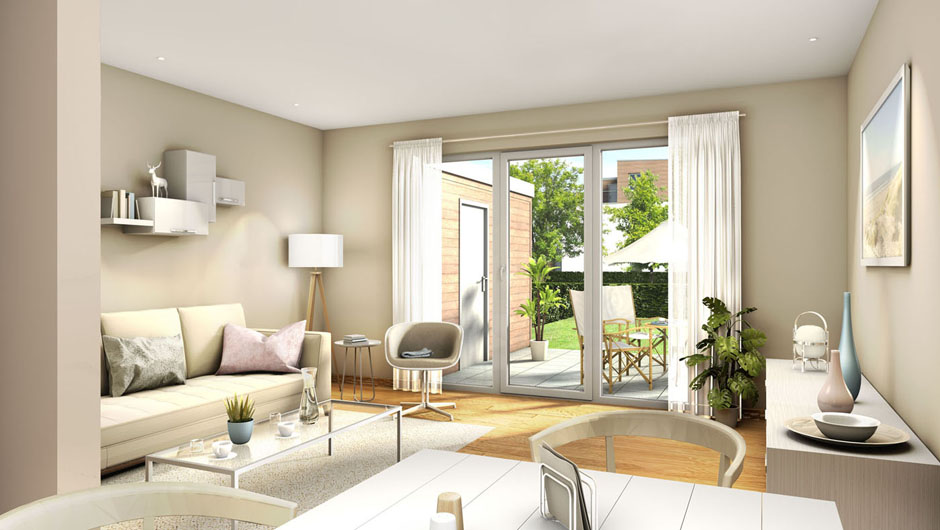 3D Architektur Visualisierung Stadthäuser / Reihenhäuser