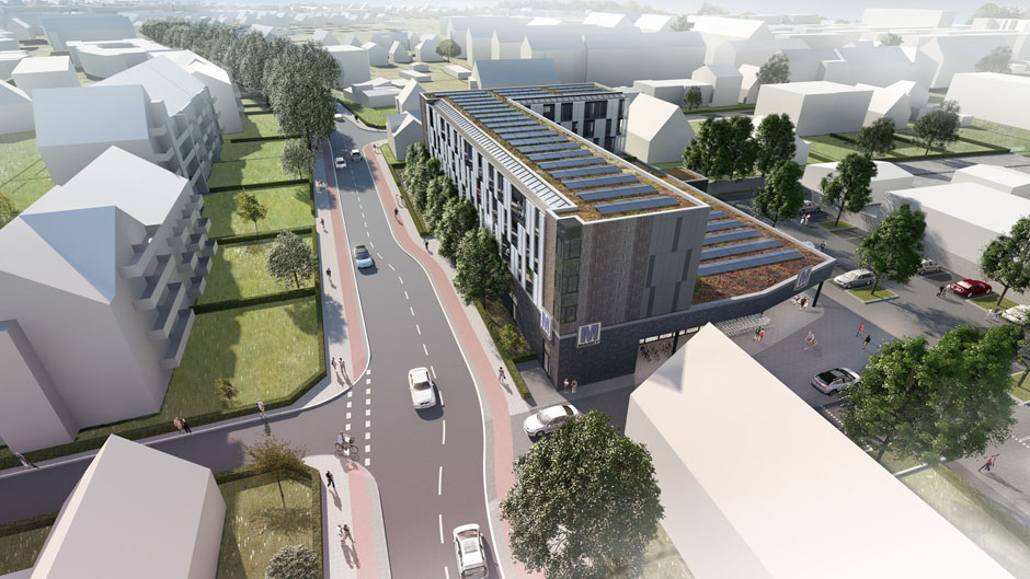 Architektur Visualisierung Wohn- und Geschäftshaus Hamburg --- Visualisierung Ralph Schenkenberger Modelldigital