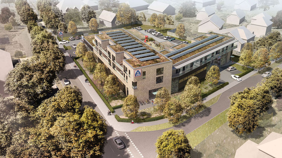 3D Architektur-Visualisierung Wohn- und Geschäftshaus in Hamburg Sasel