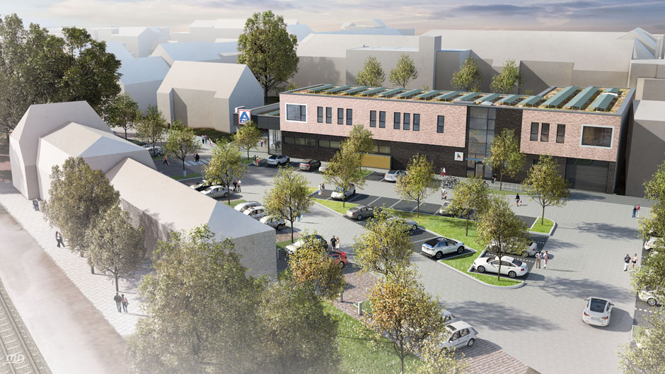 Architektur Visualisierung Wohn- und Geschäftshaus Hamburg --- Visualisierung Ralph Schenkenberger Modelldigital