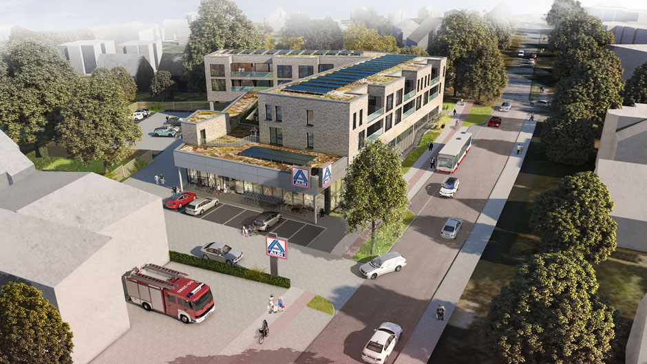 Architektur Visualisierung Wohn- und Geschäftshaus Hamburg --- Visualisierung Ralph Schenkenberger Modelldigital