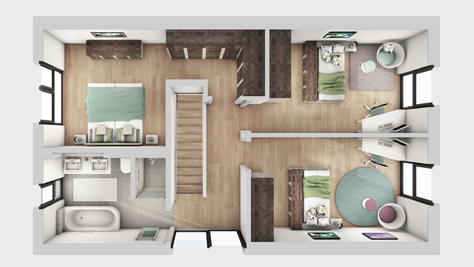 Visualisierung 3D Grundriss für Fürstenfeld Immobilien 9