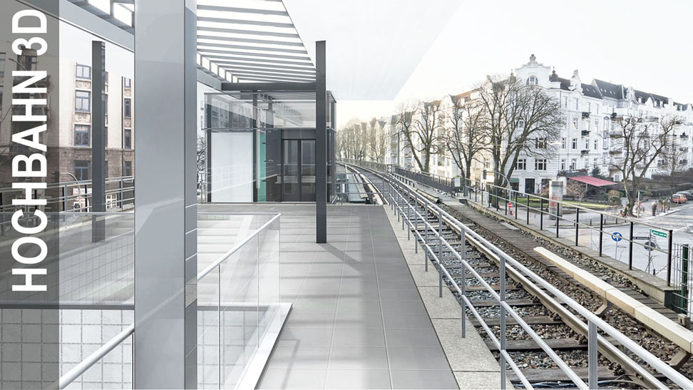 3D Visualisierung Umbau zu barrierefreien U-Bahnhöfen Hamburg Modelldigital-de