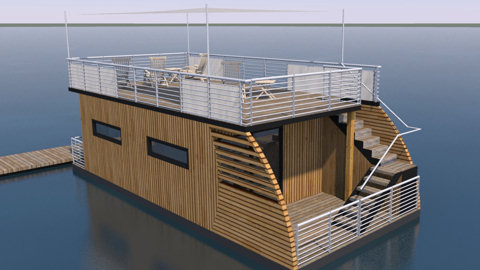 Hausboot-Visualisierung-einfach-3D-Modelldigital