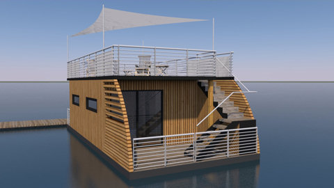 Hausboot-Visualisierung-einfach-3D-Modelldigital
