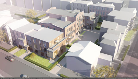 Visualisierung Sanierungskonzept mit 3D-Modell (Planvariante) für einen Blockhof -- Architekten Schröder-Berkentien und Franck