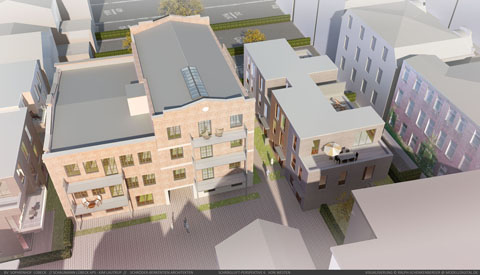 Visualisierung Sanierungskonzept mit 3D-Modell (Planvariante) für einen Blockhof -- Architekten Schröder-Berkentien und Franck