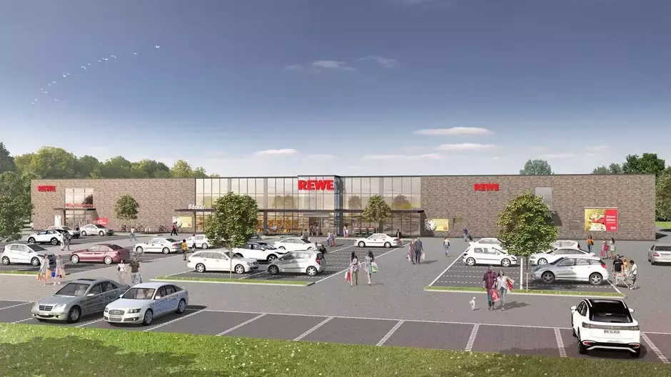 Architektur-Visualisierung Neubau SB-Markt in Schleswig-Holstein