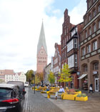 3D-Illustration zum Umbau der Fußgängerzone in Lüneburg, Visualisierung Modelldigital Lübeck
